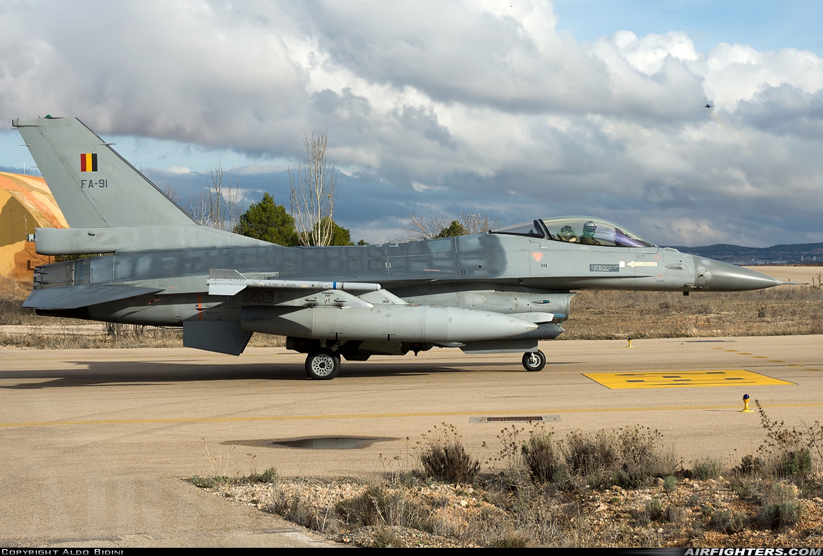 Belgium - Air Force General Dynamics F-16AM Fighting Falcon FA-91 at Albacete (- Los Llanos) (LEAB), Spain