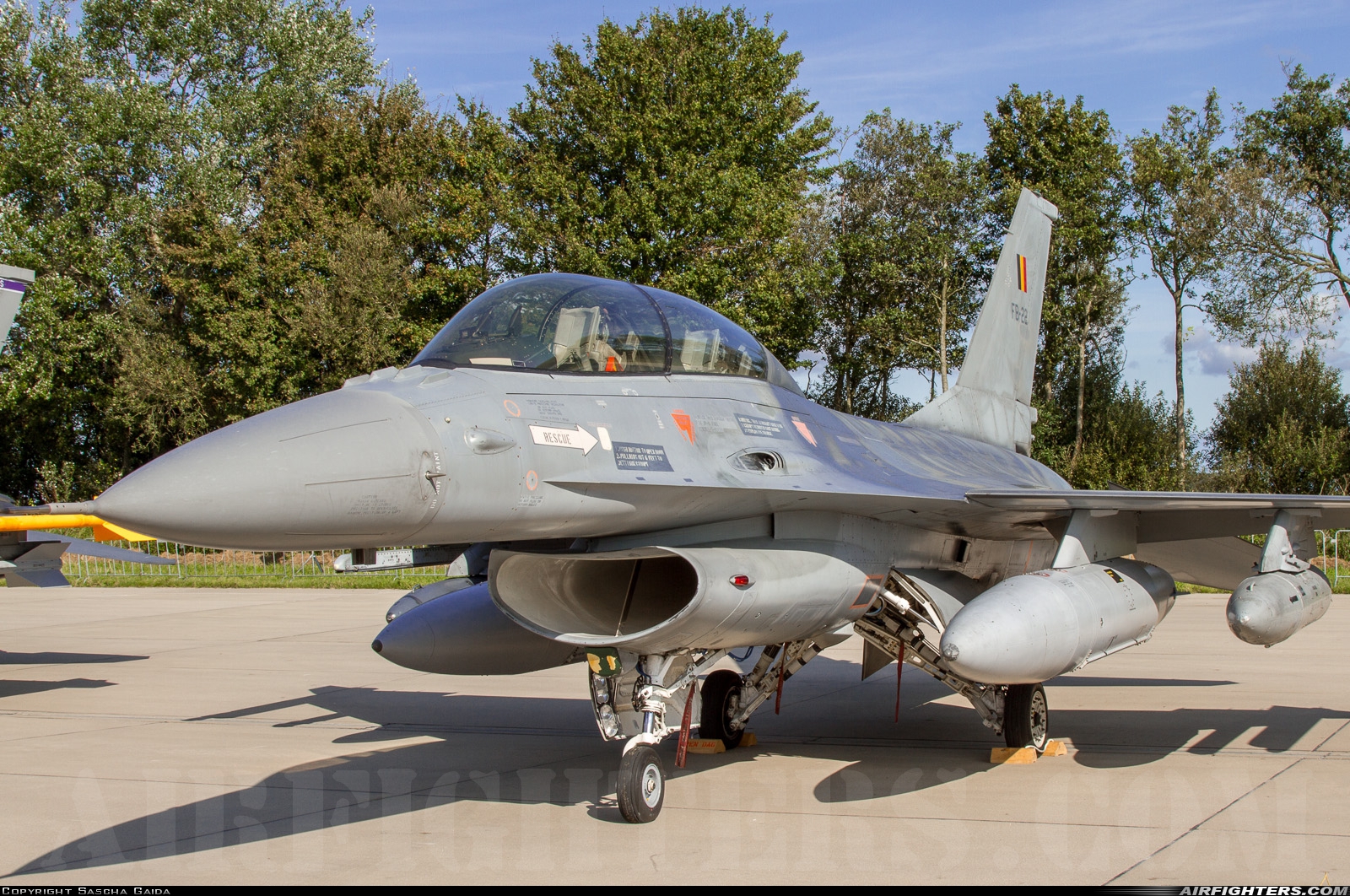 Belgium - Air Force General Dynamics F-16BM Fighting Falcon FB-22 at Leeuwarden (LWR / EHLW), Netherlands