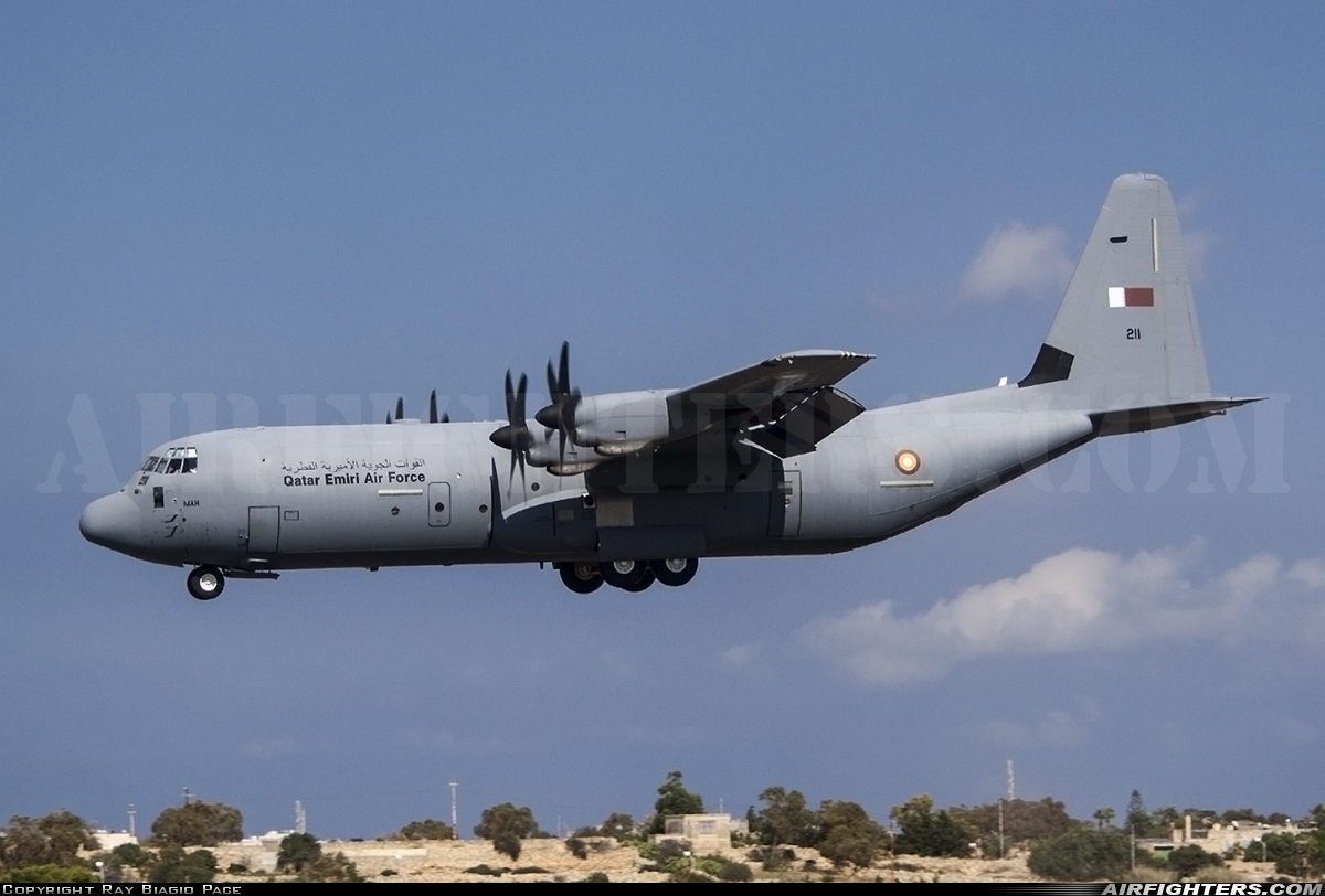 Qatar - Emiri Air Force Lockheed Martin C-130J-30 Hercules (L-382) 211 at Luqa - Malta International (MLA / LMML), Malta
