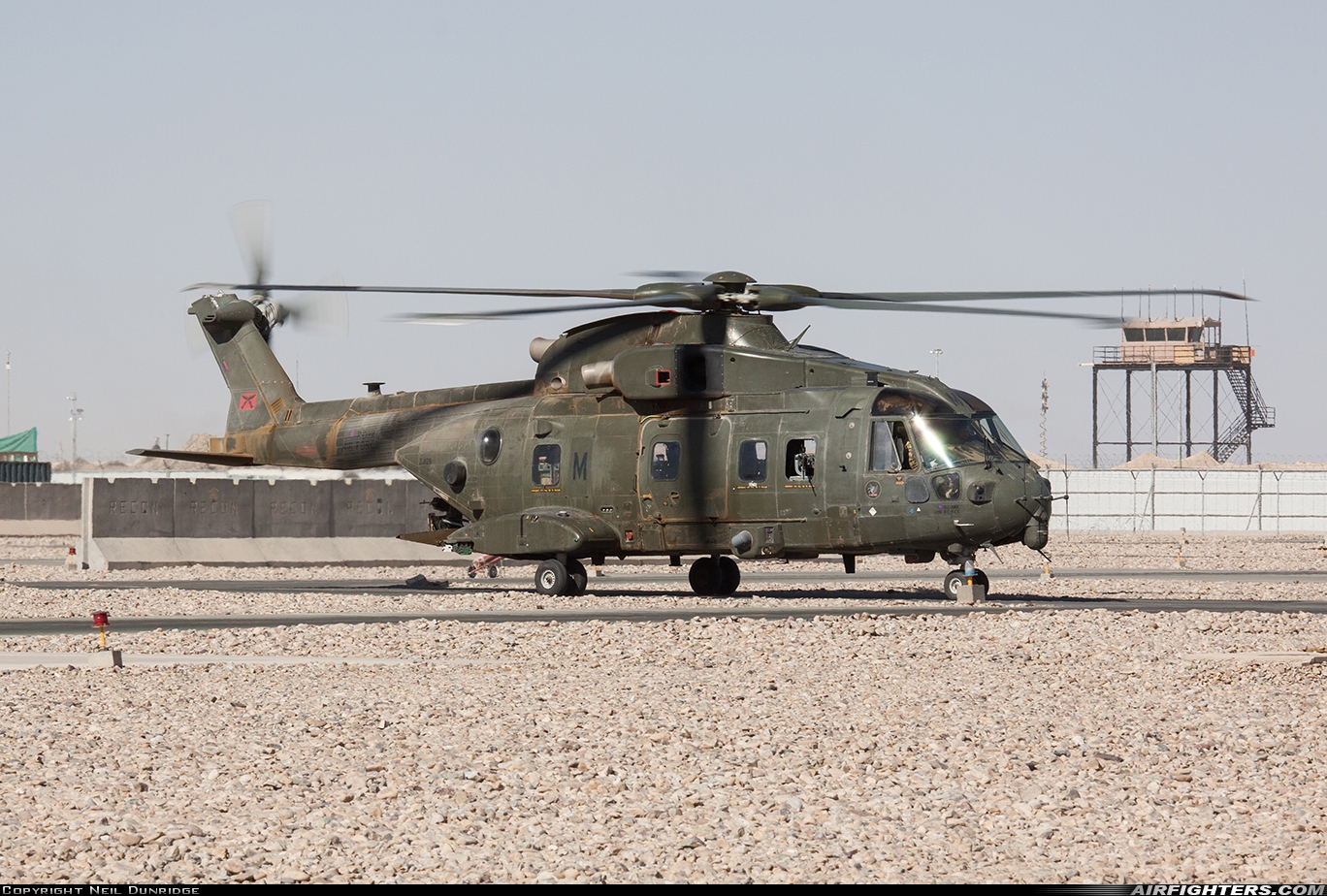 UK - Air Force AgustaWestland Merlin HC3 (Mk411) ZJ128 at Camp Bastion (BSN / OAZI), Afghanistan