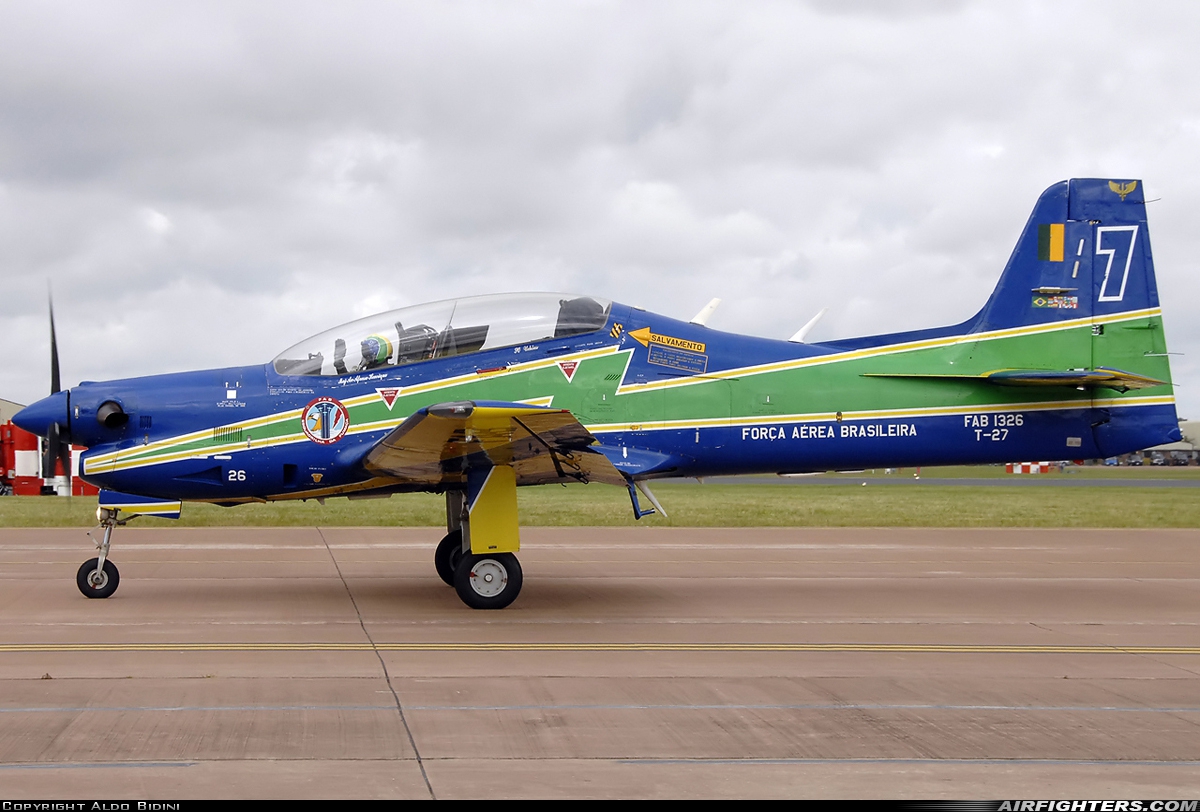 Brazil - Air Force Embraer T-27 Tucano FAB1326 at Fairford (FFD / EGVA), UK