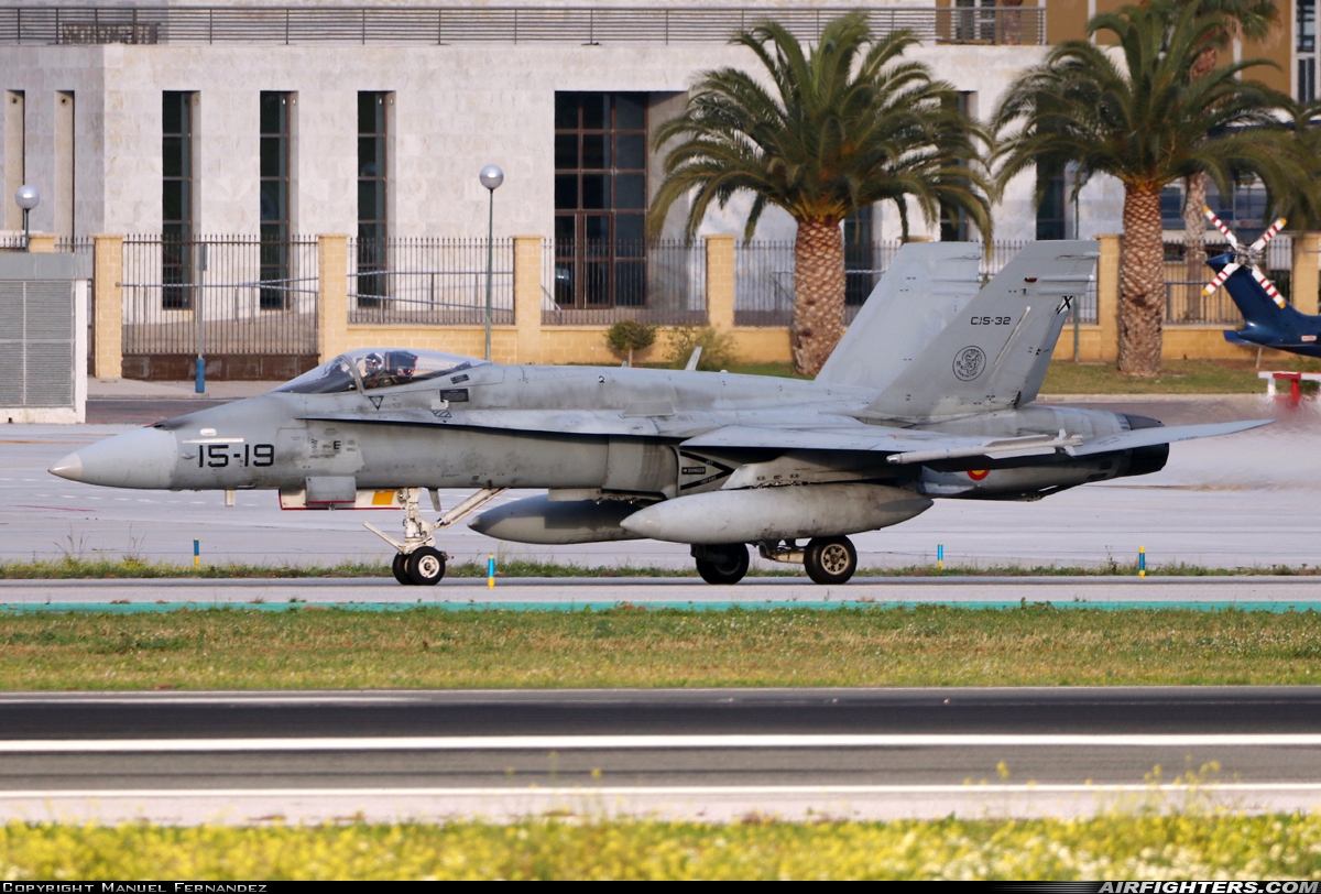Spain - Air Force McDonnell Douglas C-15 Hornet (EF-18A+) C.15-32 at Malaga (AGP / LEMG), Spain