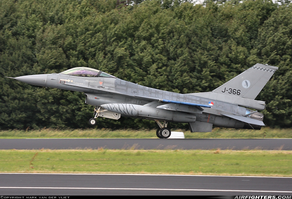 Netherlands - Air Force General Dynamics F-16AM Fighting Falcon J-366 at Leeuwarden (LWR / EHLW), Netherlands