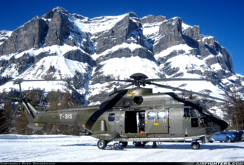 Switzerland - Air Force Aerospatiale AS-332M1 Super Puma T-315 at Off-Airport - Valais, Switzerland