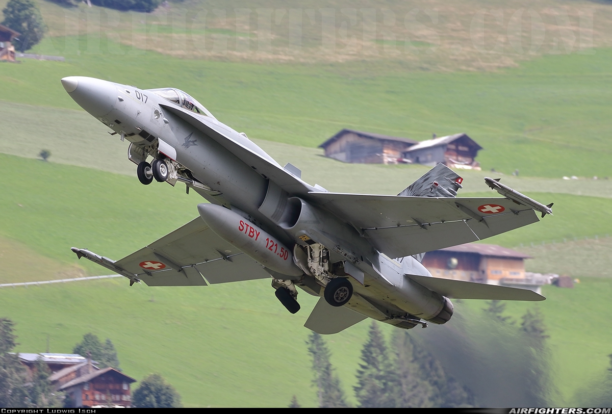 Switzerland - Air Force McDonnell Douglas F/A-18C Hornet J-5017 at St. Stephan (LSTS), Switzerland