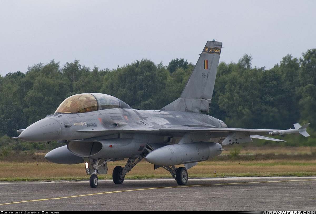 Belgium - Air Force General Dynamics F-16BM Fighting Falcon FB-14 at Kleine Brogel (EBBL), Belgium