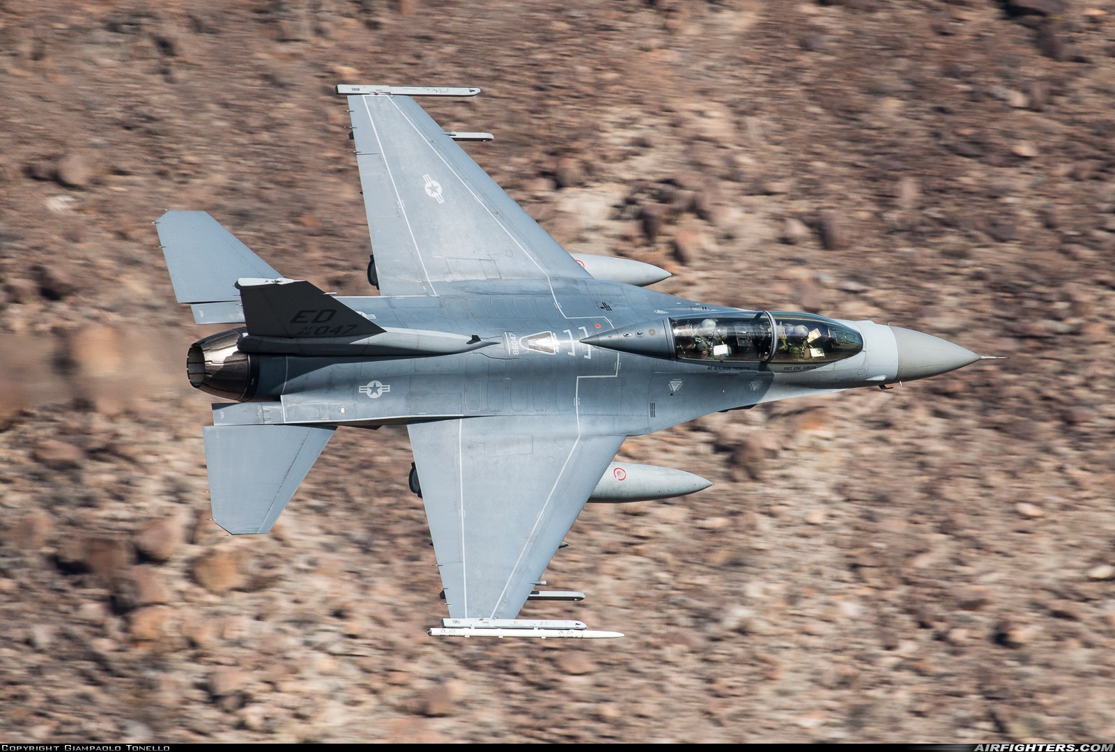 USA - Air Force General Dynamics F-16D Fighting Falcon 86-0047 at Off-Airport - Rainbow Canyon area, USA