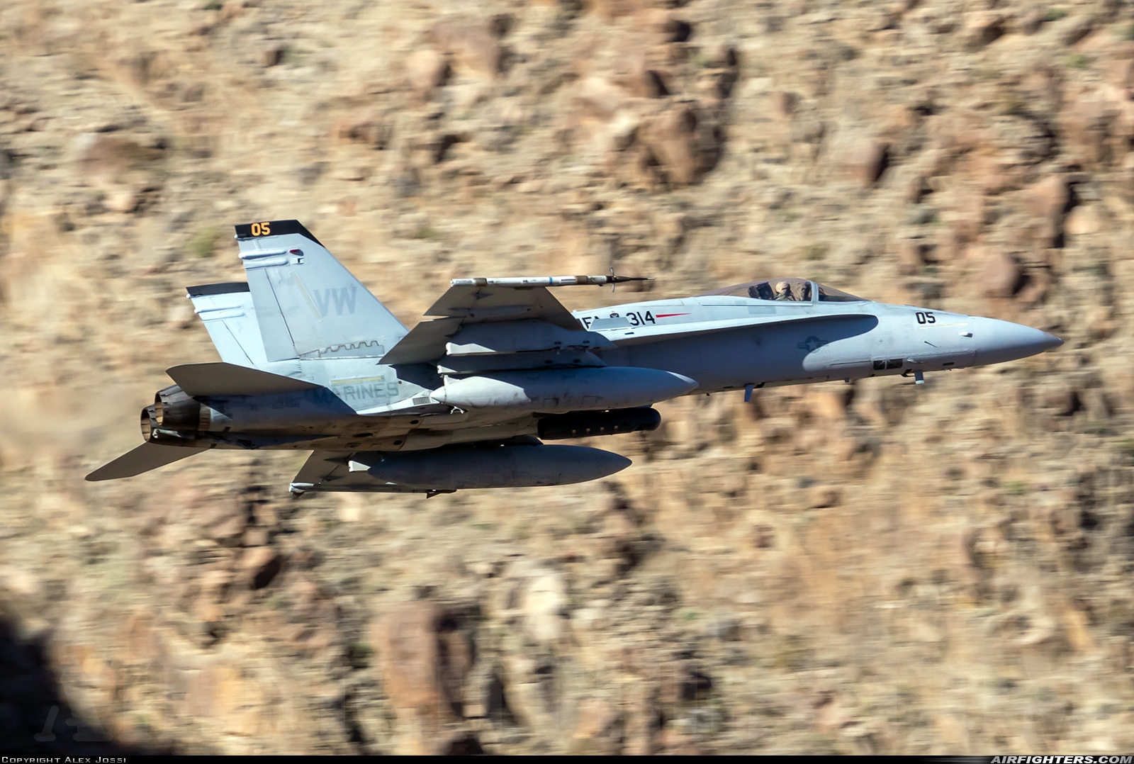 USA - Marines McDonnell Douglas F/A-18A+ Hornet 162466 at Off-Airport - Rainbow Canyon area, USA