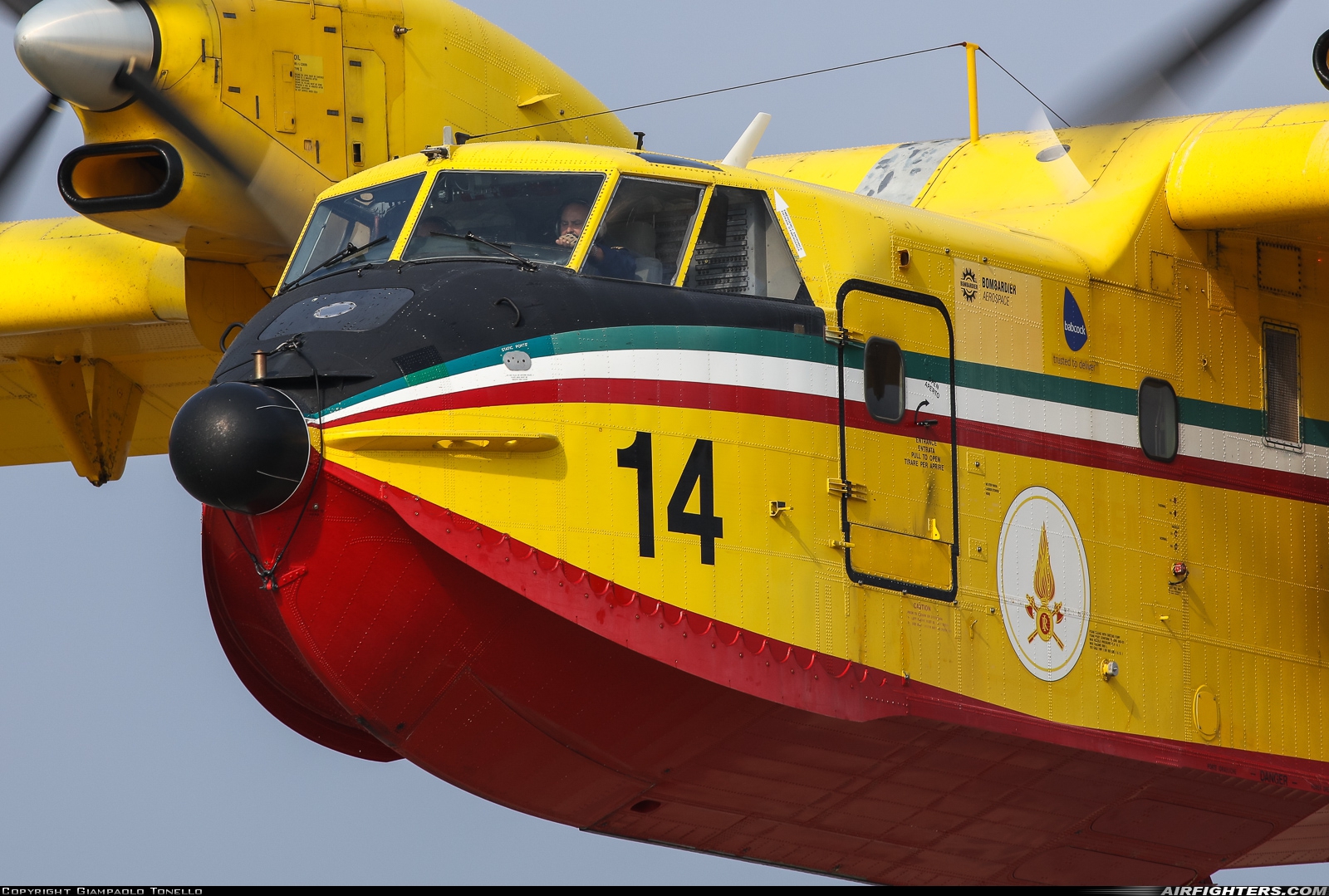 Italy - Vigili del Fuoco Canadair CL-415 I-DPCU at Off-Airport - Lago di Santa Croce, Italy