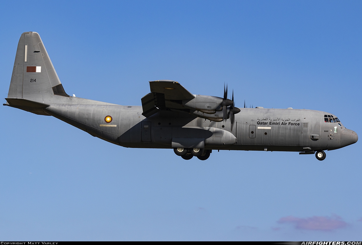 Qatar - Emiri Air Force Lockheed Martin C-130J-30 Hercules (L-382) 214 at Cambridge - Teversham (CBG / EGSC), UK
