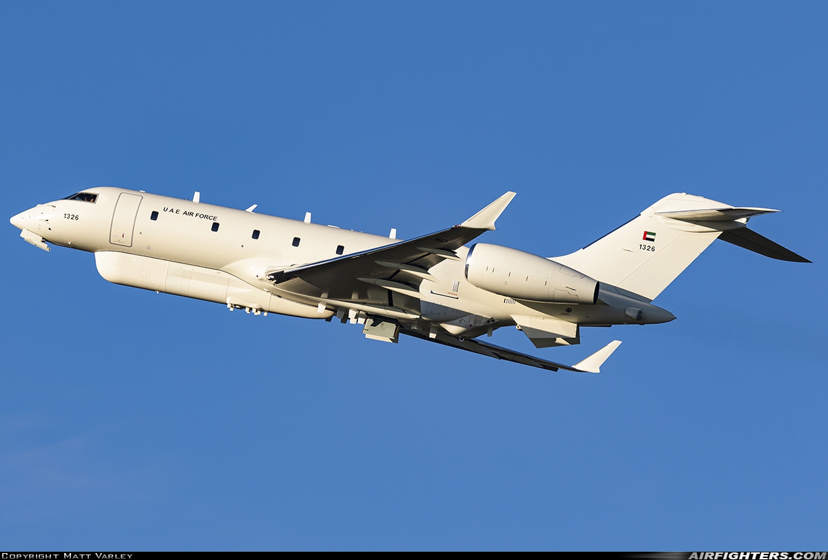 United Arab Emirates - Air Force Bombardier/Raytheon Sentinel R1 (BD-700-1A10) 1326 at Cambridge - Teversham (CBG / EGSC), UK