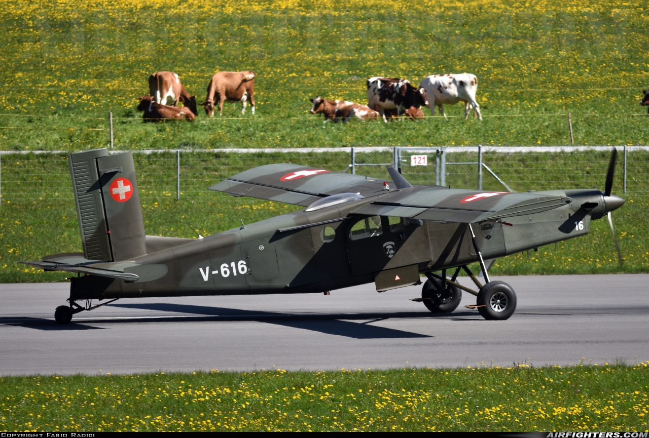 Switzerland - Air Force Pilatus PC-6/B2-H2M-1 Turbo Porter V-616 at Meiringen (LSMM), Switzerland