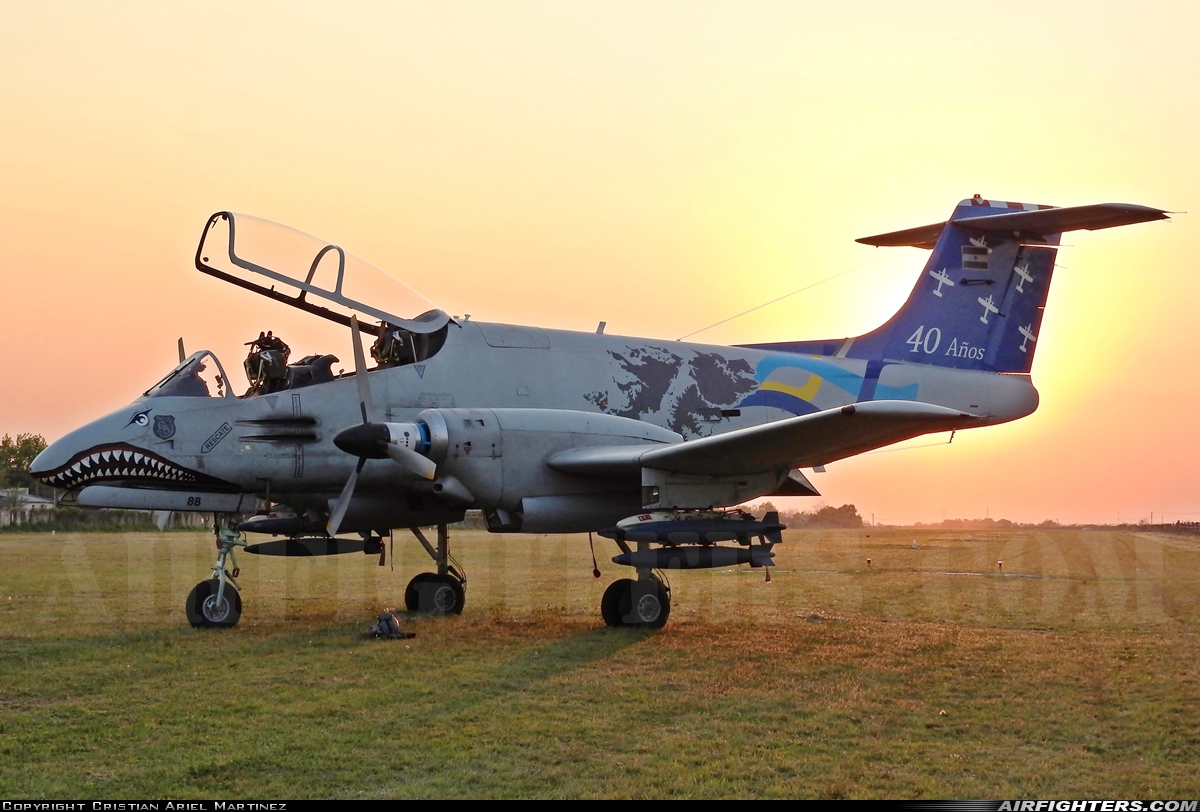 Argentina - Air Force FMA IA-58D Pucara A-588 at Reconquista (RCQ / SATR), Argentina