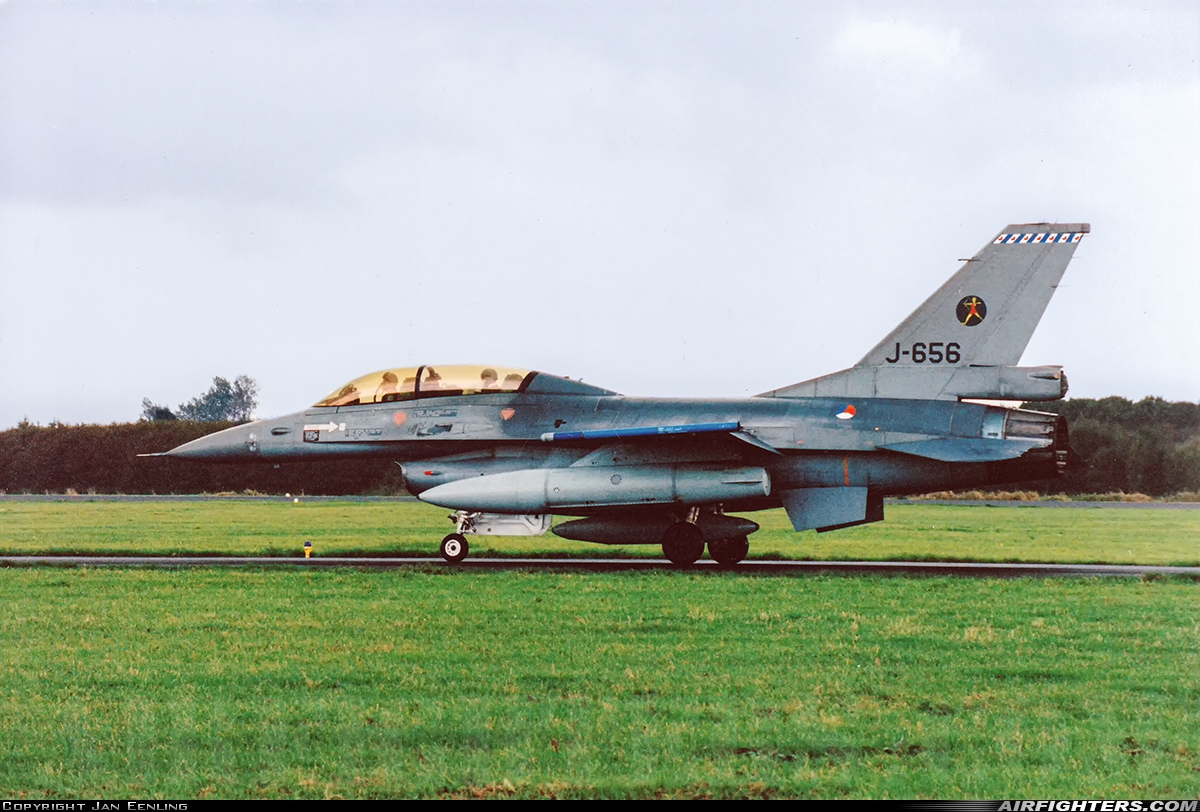 Netherlands - Air Force General Dynamics F-16B Fighting Falcon J-656 at Leeuwarden (LWR / EHLW), Netherlands