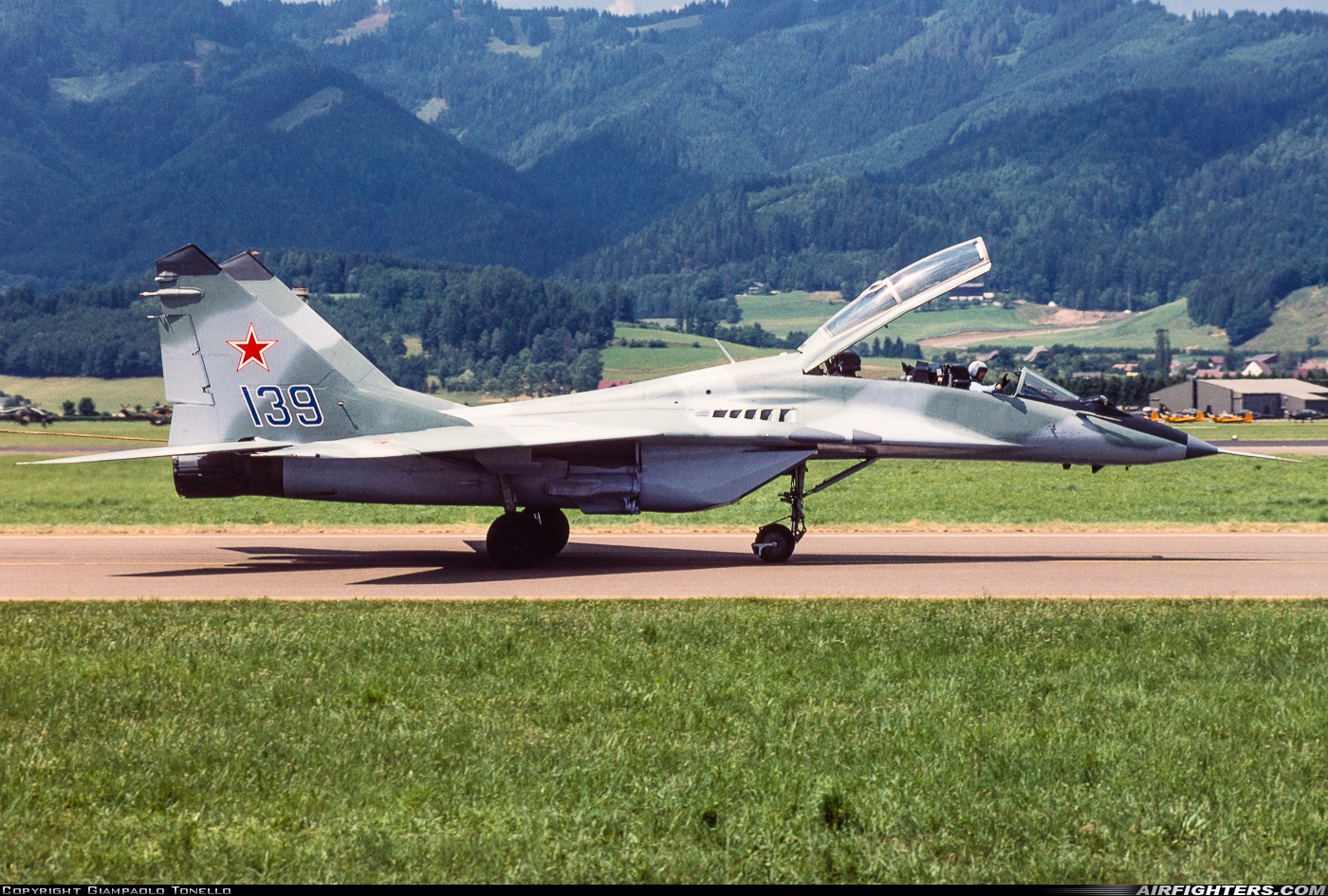 Russia - Air Force Mikoyan-Gurevich MiG-29UB (9.51) 139 BLUE at Zeltweg (LOXZ), Austria