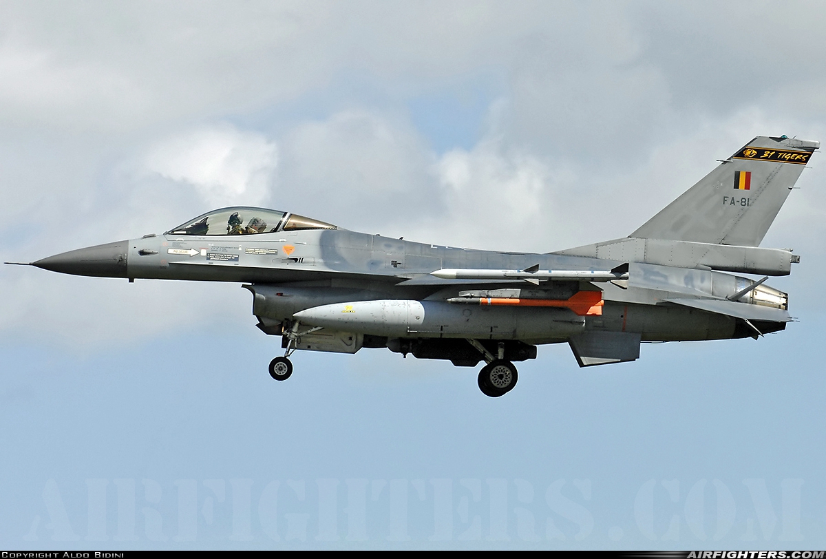 Belgium - Air Force General Dynamics F-16AM Fighting Falcon FA-81 at Landivisiau (LDV / LFRJ), France