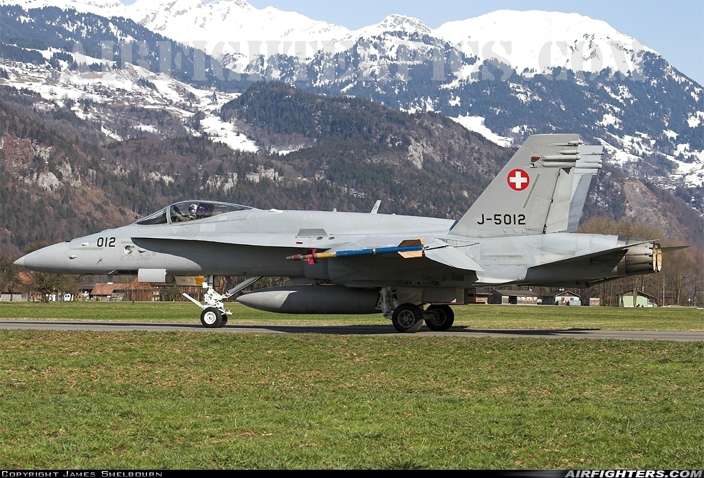 Switzerland - Air Force McDonnell Douglas F/A-18C Hornet J-5012 at Meiringen (LSMM), Switzerland