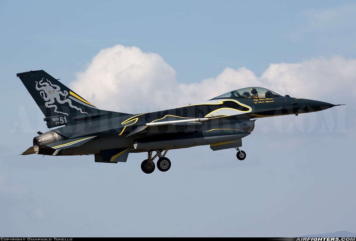 Italy - Air Force General Dynamics F-16A/ADF Fighting Falcon MM7251 at Decimomannu - (DCI / LIED), Italy
