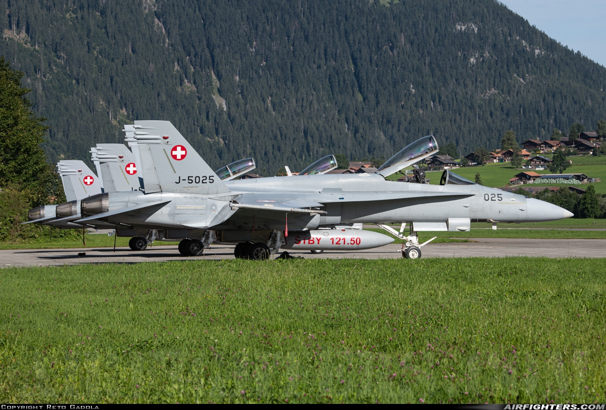 Switzerland - Air Force McDonnell Douglas F/A-18C Hornet J-5025 at St. Stephan (LSTS), Switzerland