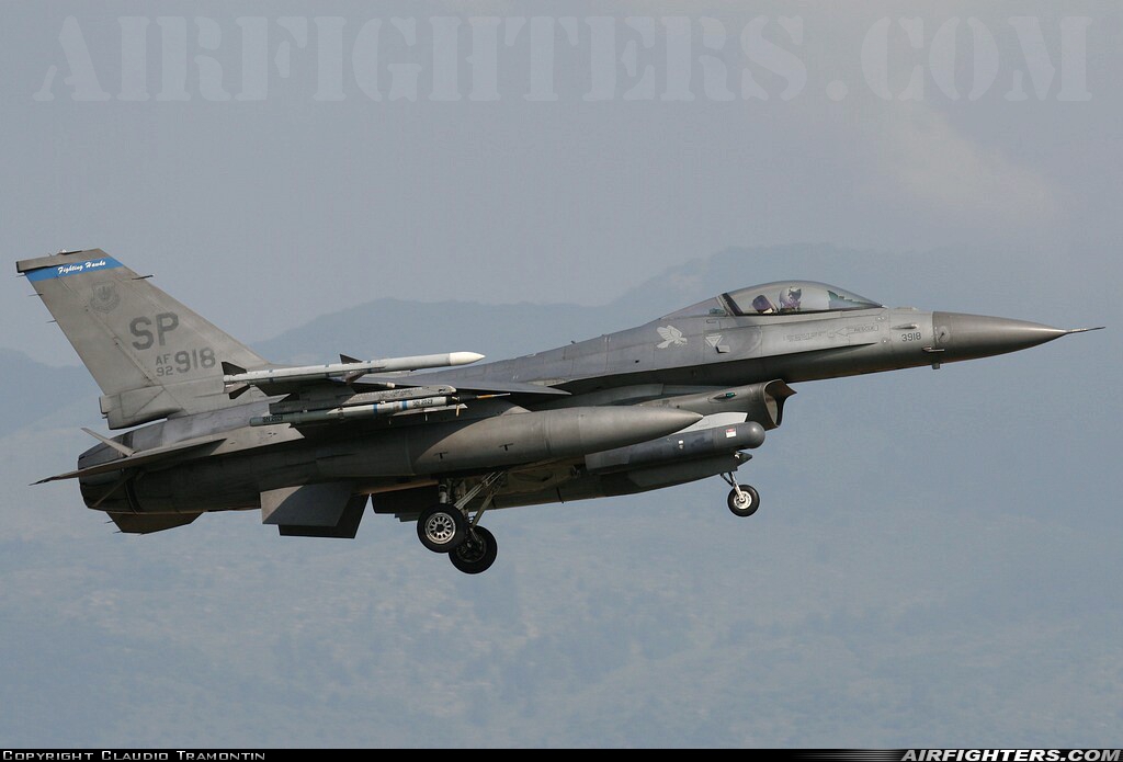 USA - Air Force General Dynamics F-16C Fighting Falcon 92-3918 at Aviano (- Pagliano e Gori) (AVB / LIPA), Italy