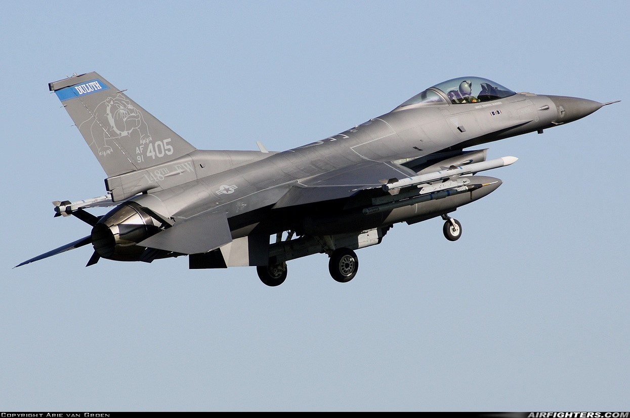 USA - Air Force General Dynamics F-16C Fighting Falcon 91-0405 at Leeuwarden (LWR / EHLW), Netherlands