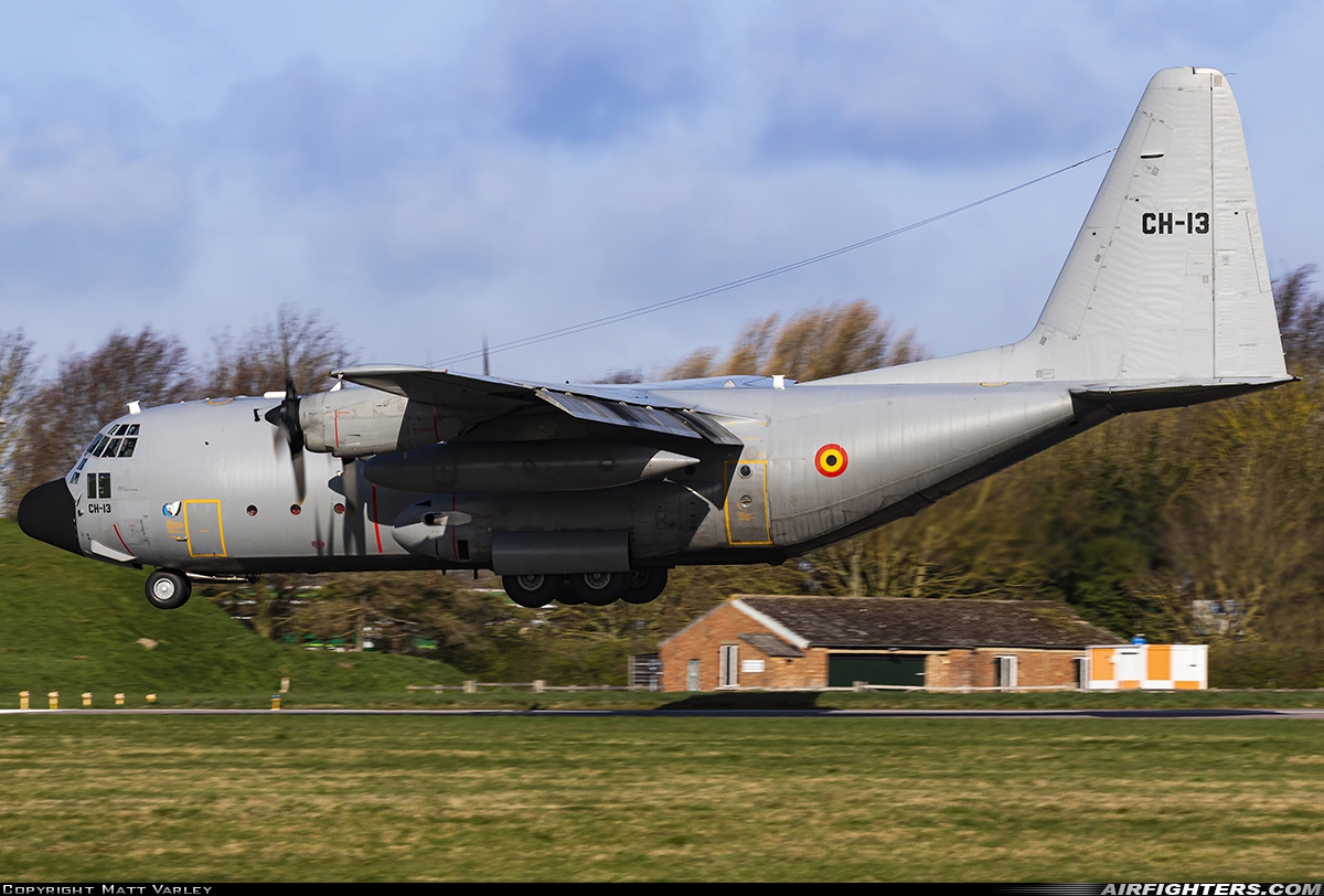 Belgium - Air Force Lockheed C-130H Hercules (L-382) CH-13 at Cambridge - Teversham (CBG / EGSC), UK
