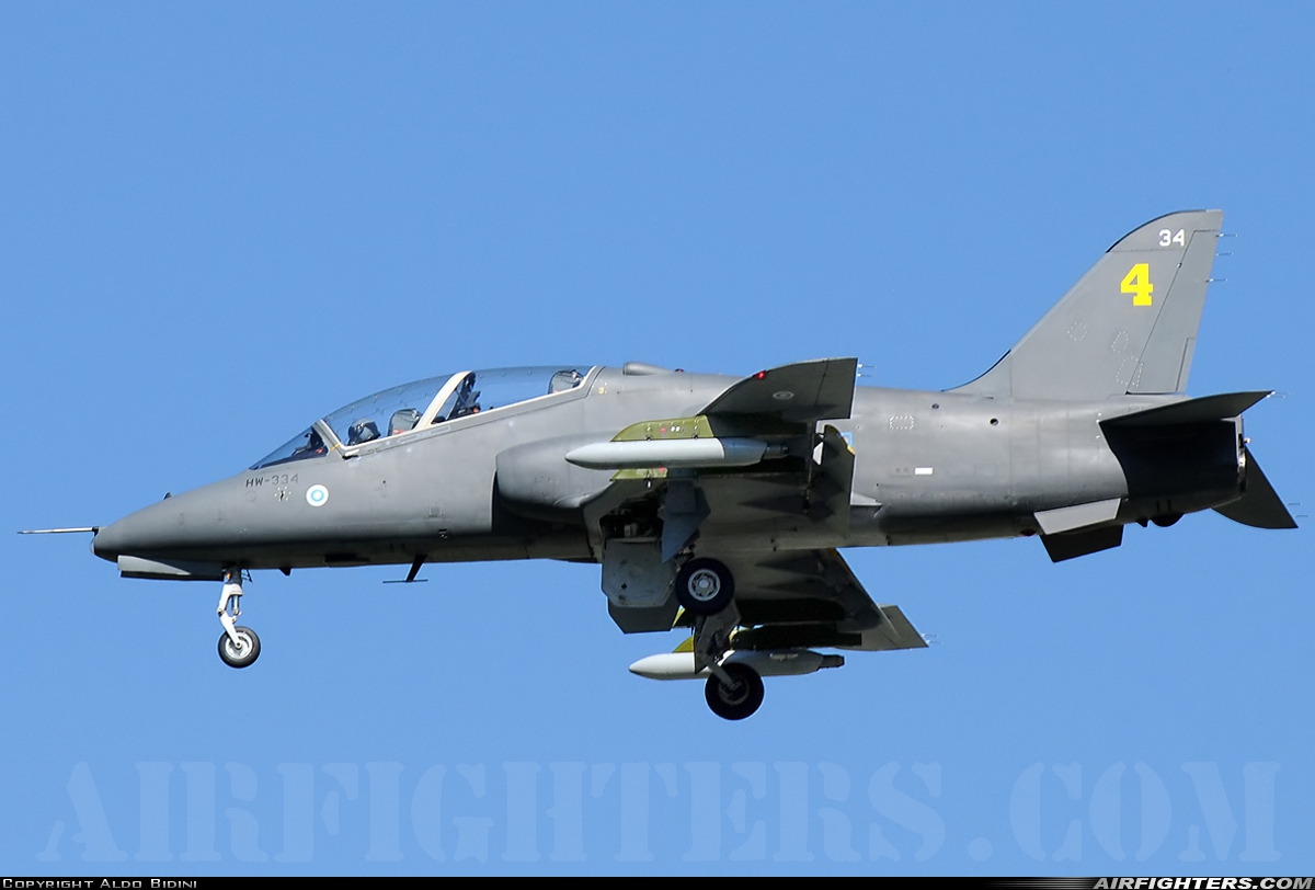 Finland - Air Force British Aerospace Hawk Mk.51 HW-334 at Sion (- Sitten) (SIR / LSGS / LSMS), Switzerland