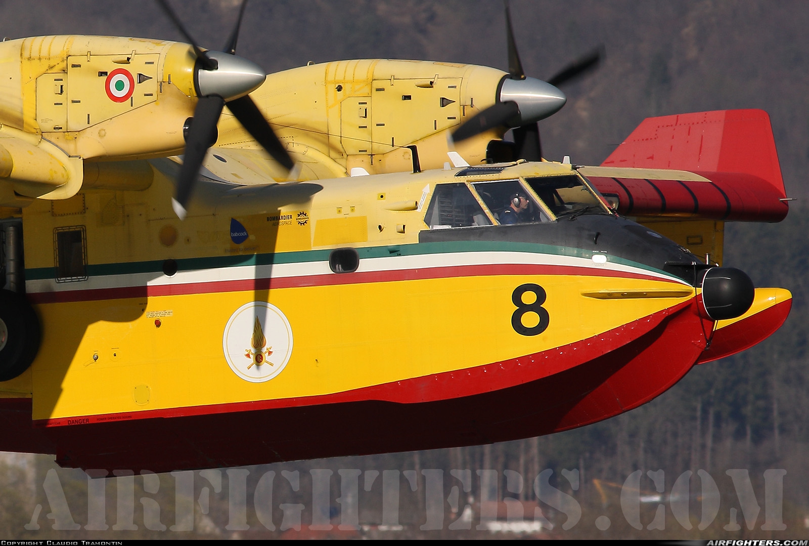 Italy - Vigili del Fuoco Canadair CL-415 I-DPCE at Off-Airport - Lago di Santa Croce, Italy