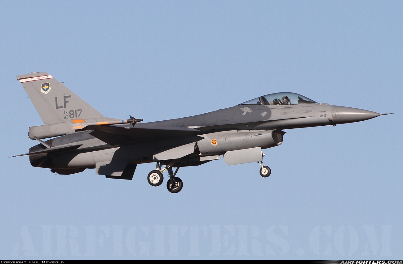 USA - Air Force General Dynamics F-16A Fighting Falcon 93-0817 at Glendale (Phoenix) - Luke AFB (LUF / KLUF), USA