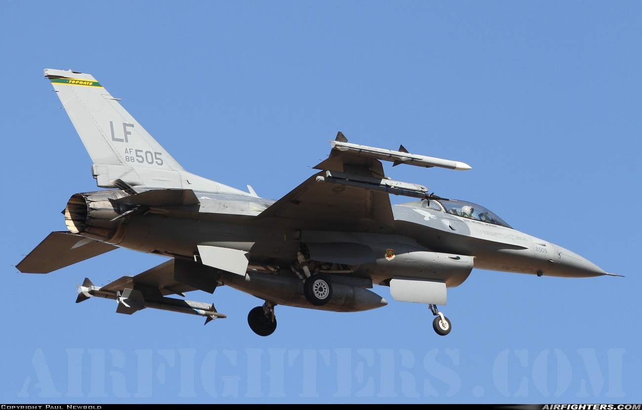 USA - Air Force General Dynamics F-16C Fighting Falcon 88-0505 at Glendale (Phoenix) - Luke AFB (LUF / KLUF), USA