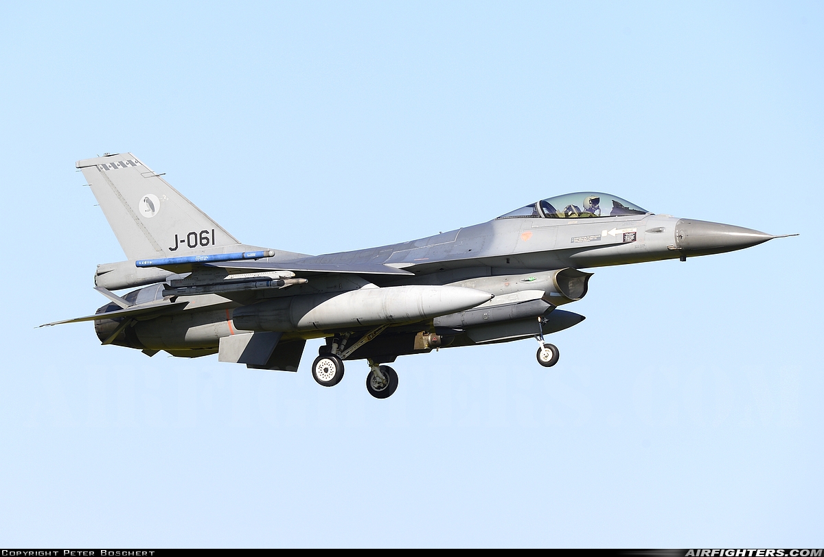 Netherlands - Air Force General Dynamics F-16AM Fighting Falcon J-061 at Leeuwarden (LWR / EHLW), Netherlands