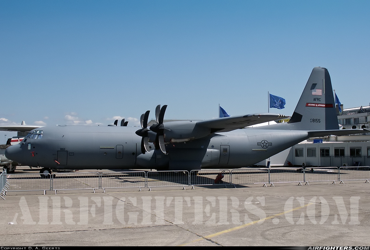USA - Air Force Lockheed Martin C-130J-30 Hercules (L-382) 02-8155 at Paris - Le Bourget (LBG / LFPB), France