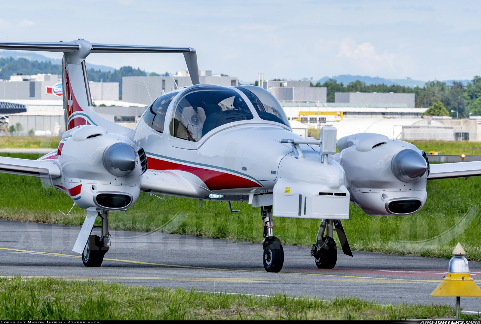 Switzerland - Air Force Diamond DA42 Centaur OPA R-711 at Emmen (EML / LSME), Switzerland