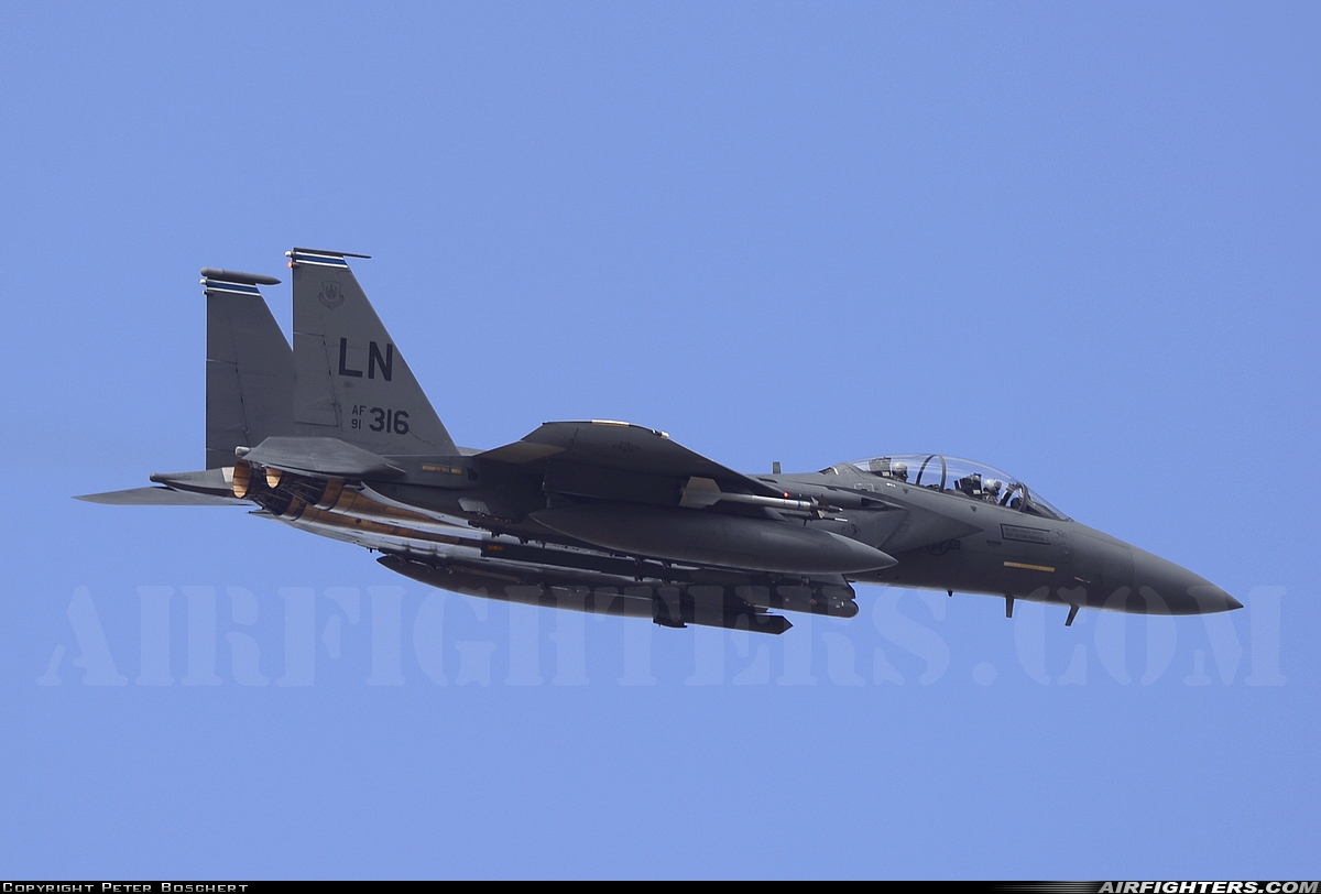 USA - Air Force McDonnell Douglas F-15E Strike Eagle 91-0316 at Lakenheath (LKZ / EGUL), UK