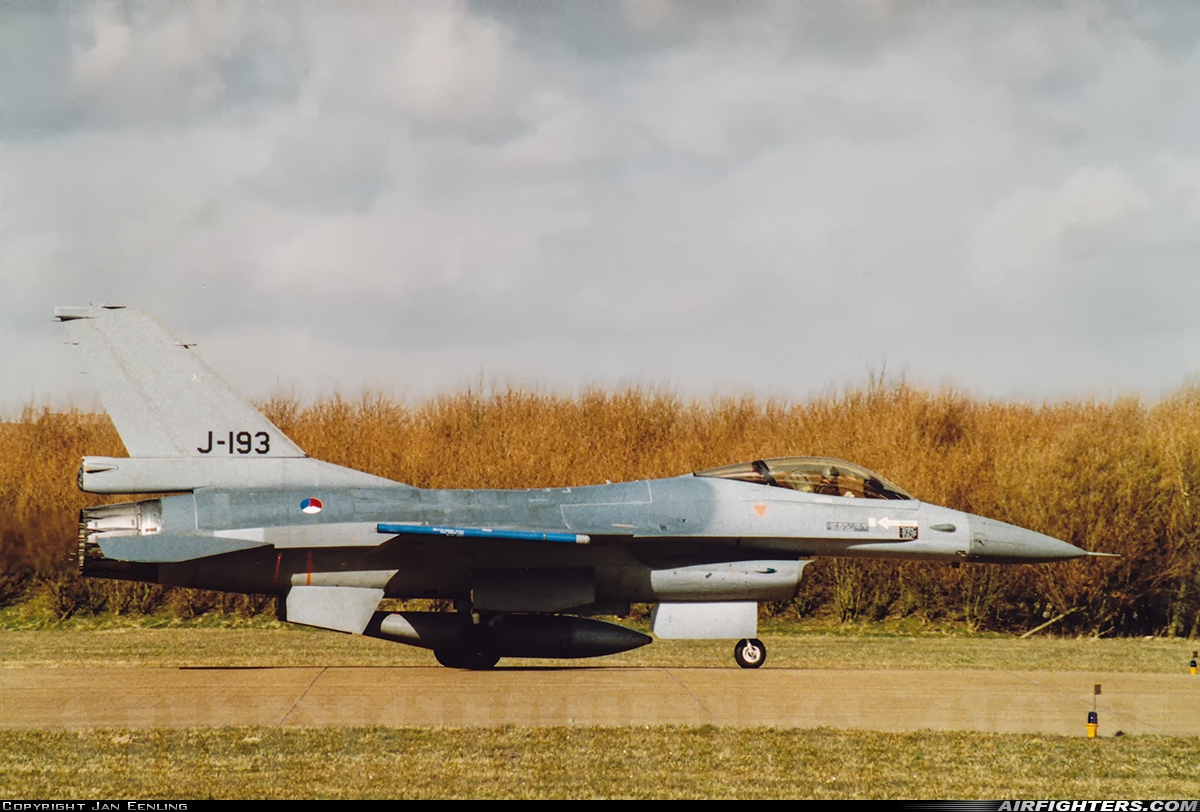 Netherlands - Air Force General Dynamics F-16A Fighting Falcon J-193 at Leeuwarden (LWR / EHLW), Netherlands