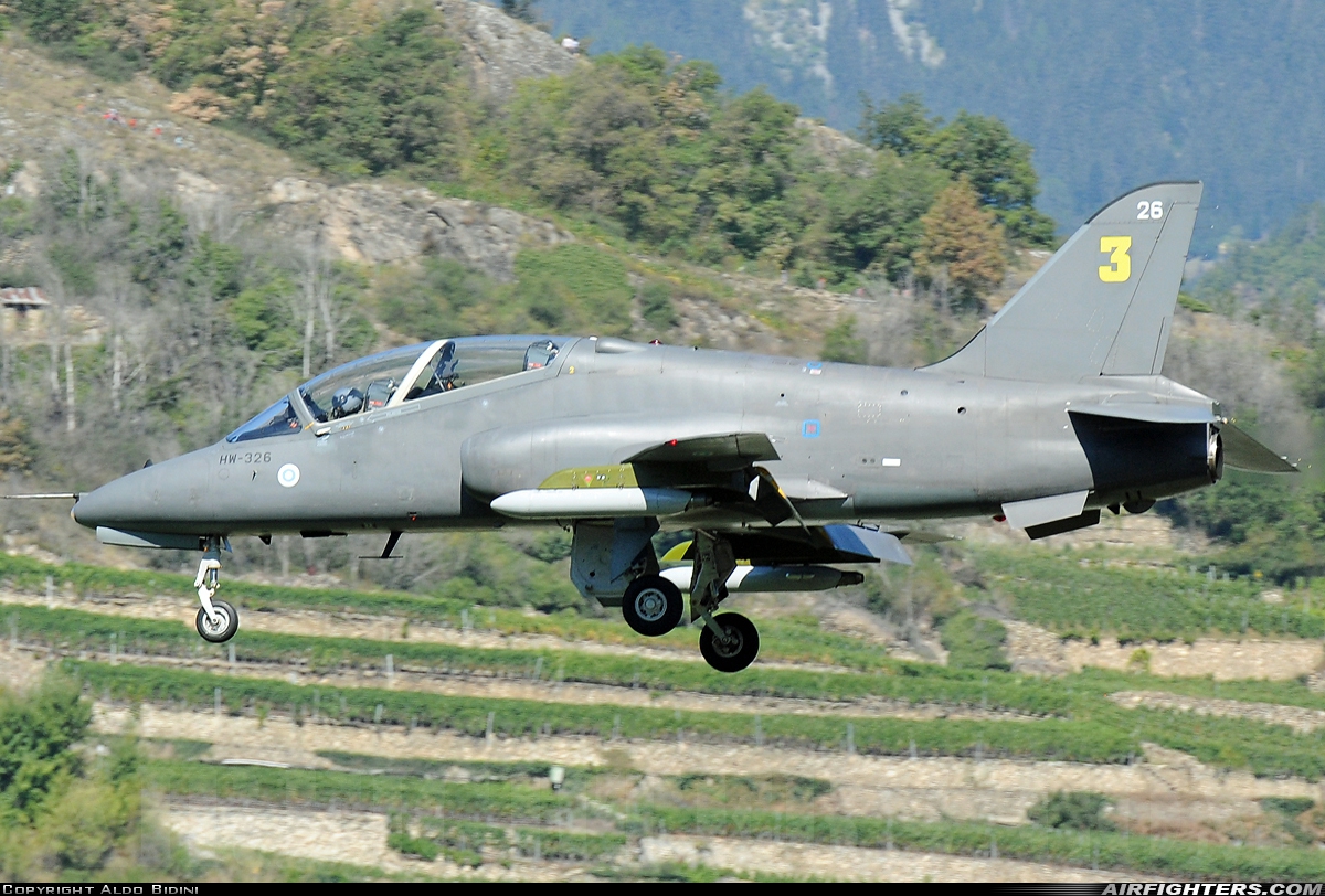 Finland - Air Force British Aerospace Hawk Mk.51 HW-326 at Sion (- Sitten) (SIR / LSGS / LSMS), Switzerland