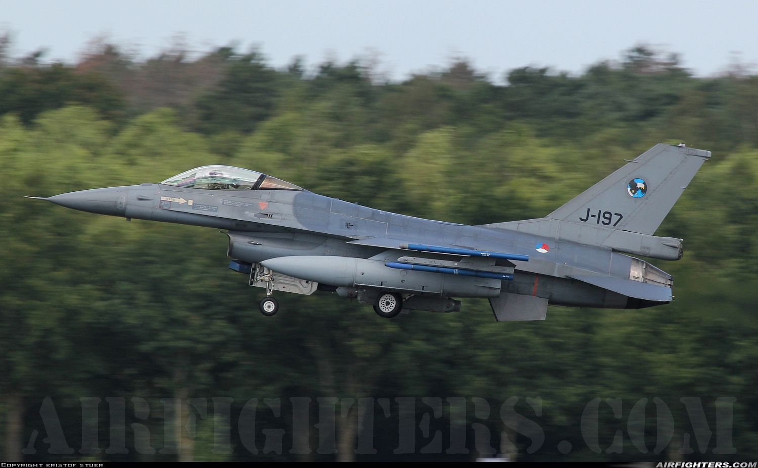 Netherlands - Air Force General Dynamics F-16AM Fighting Falcon J-197 at Eindhoven (- Welschap) (EIN / EHEH), Netherlands