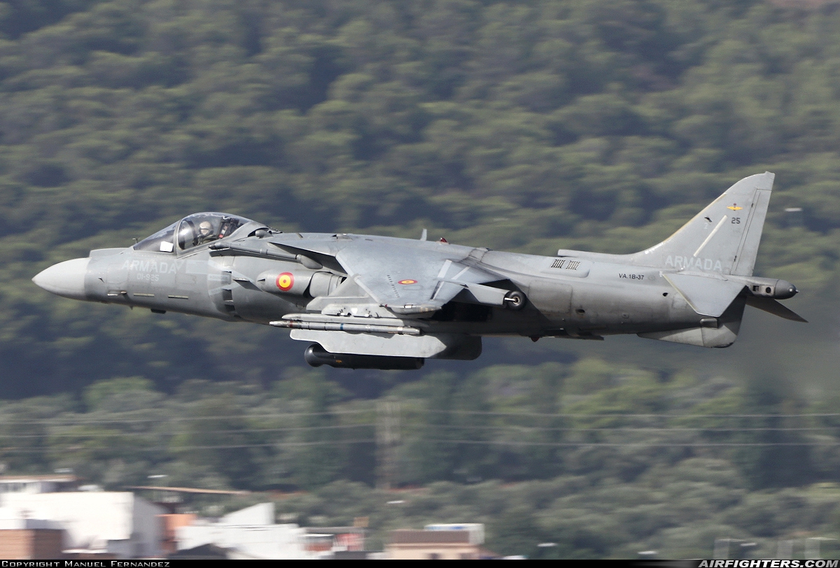 Spain - Navy McDonnell Douglas EAV-8B+ Harrier II VA.1B-37 at Malaga (AGP / LEMG), Spain