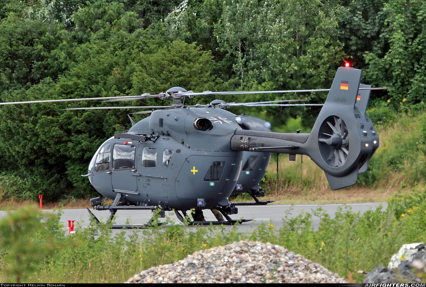 Germany - Air Force Eurocopter EC-645T2 76+05 at Eckernfoerde Naval Station, Germany