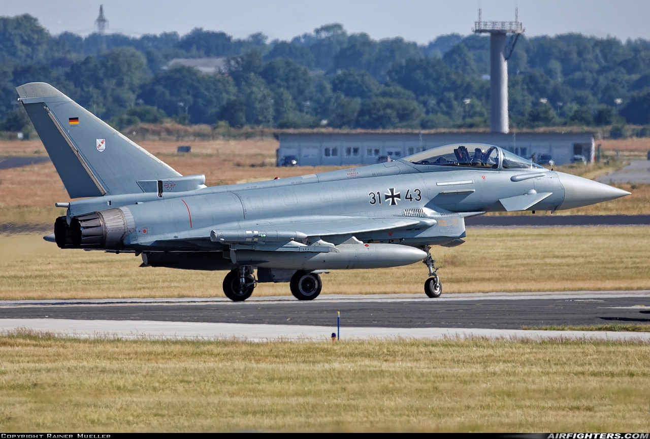 Germany - Air Force Eurofighter EF-2000 Typhoon S 31+43 at Schleswig (- Jagel) (WBG / ETNS), Germany