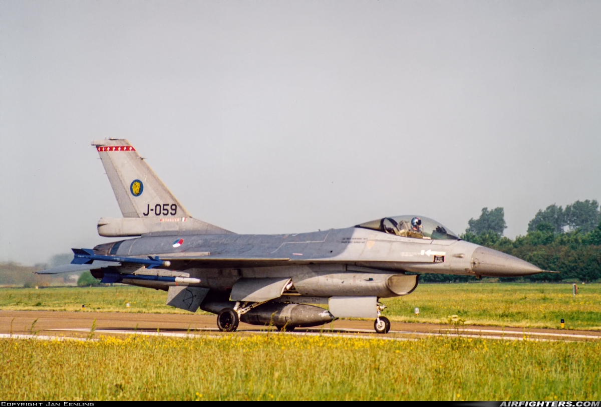 Netherlands - Air Force General Dynamics F-16A Fighting Falcon J-059 at Leeuwarden (LWR / EHLW), Netherlands