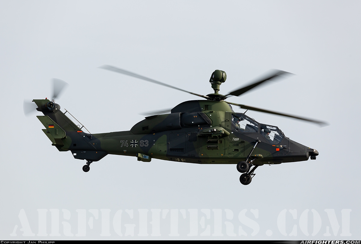 Germany - Army Eurocopter EC-665 Tiger UHT 74+63 at Berlin - Schonefeld (SXF / EDDB), Germany