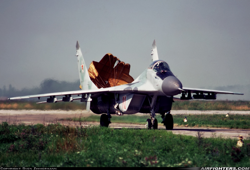 Russia - Air Force Mikoyan-Gurevich MiG-29 (9.12) 11 RED at Primorsko - Akhtarsk (URKP), Russia