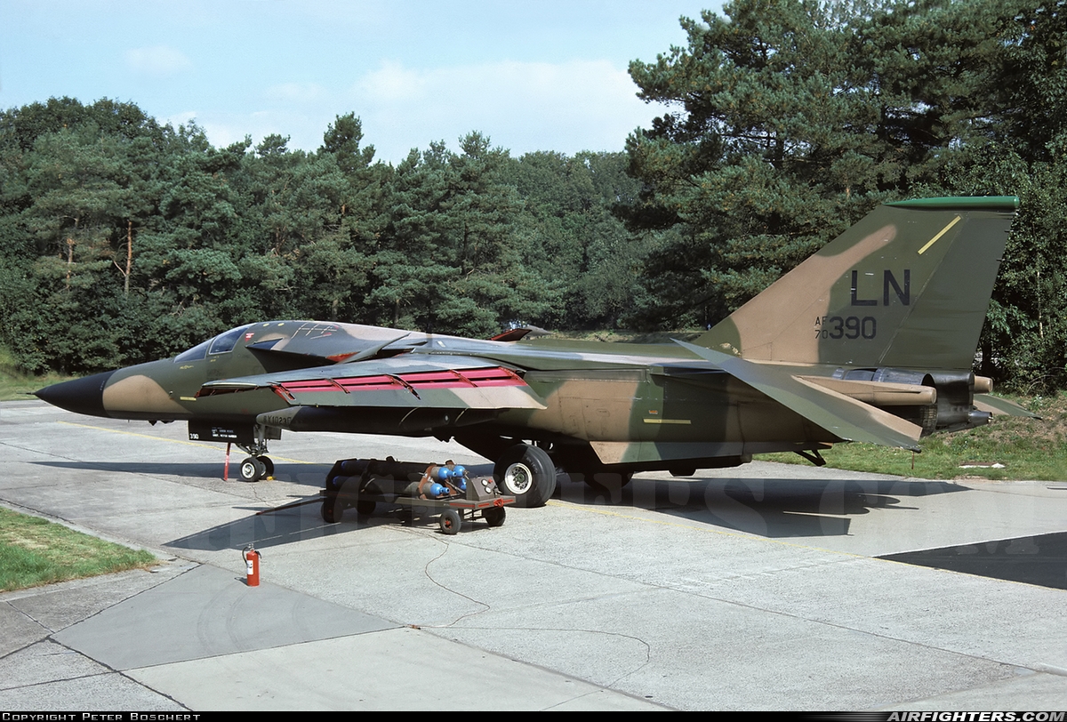 USA - Air Force General Dynamics F-111F Aardvark 70-2390 at Kleine Brogel (EBBL), Belgium