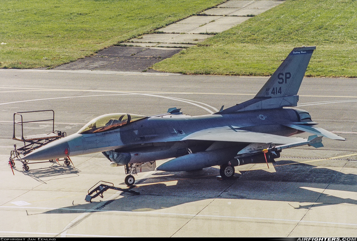 USA - Air Force General Dynamics F-16C Fighting Falcon 91-0414 at Bitburg (BBJ / EDRB), Germany