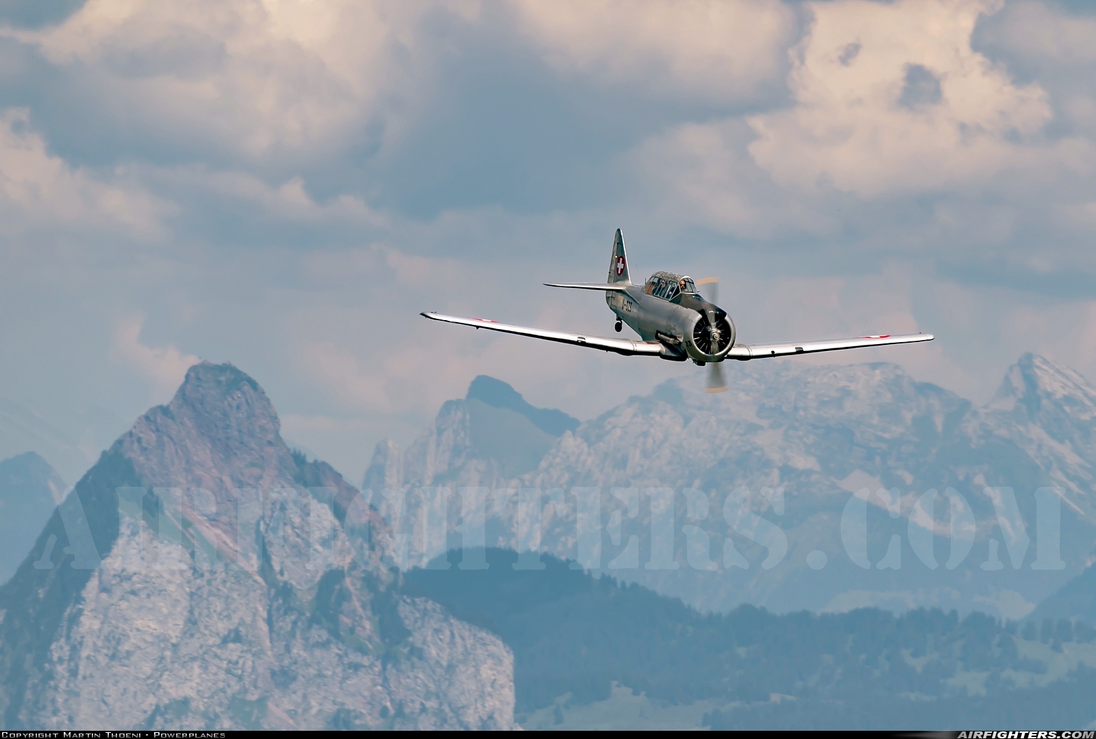 Private Noorduyn AT-16 Harvard IIb HB-RDN at Off-Airport - Stanserhorn, Switzerland