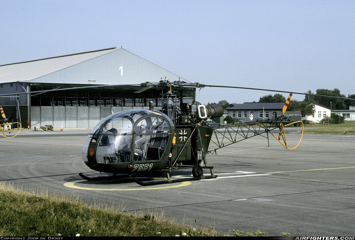 Germany - Army Sud Aviation SE.3130 Alouette II 75+51 at Buckeburg (- Achum) (ETHB), Germany