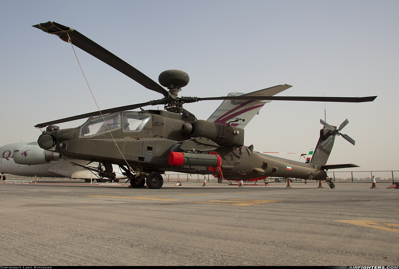 Kuwait - Air Force Boeing AH-64DN Apache Longbow KAF013 at Kuwait International Airport (OKBK), Kuwait