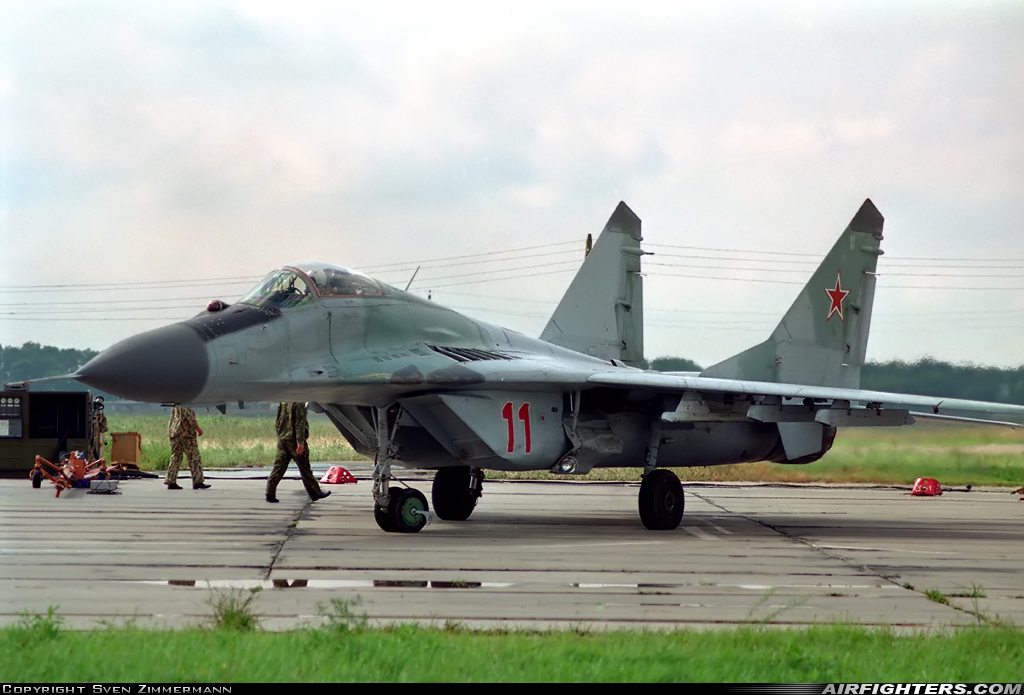 Russia - Air Force Mikoyan-Gurevich MiG-29 (9.12) 11 RED at Primorsko - Akhtarsk (URKP), Russia