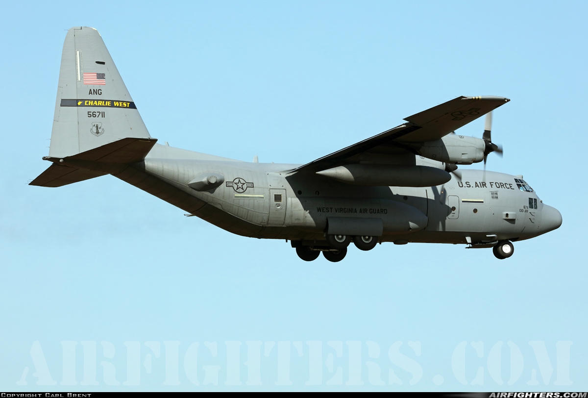 USA - Air Force Lockheed C-130H Hercules (L-382) 95-6711 at Eindhoven (- Welschap) (EIN / EHEH), Netherlands